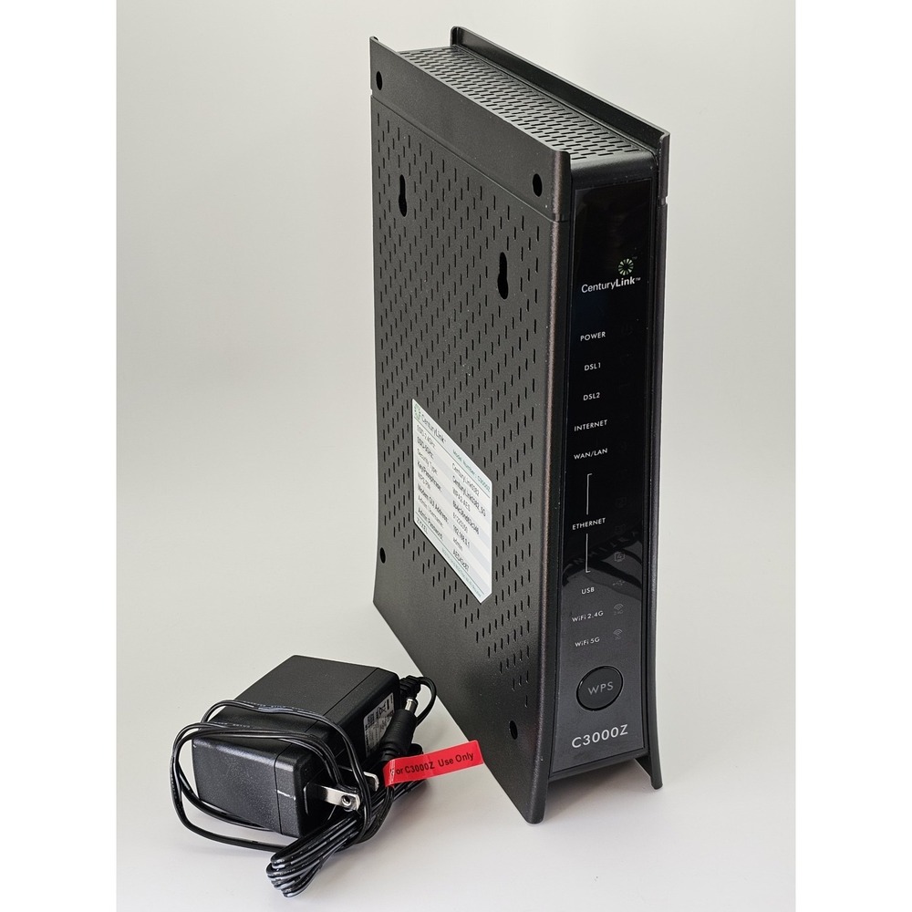 CenturyLink ZyXEL C3000Z DSL Modem‎ Wireless Router & OEM Power Adapter
